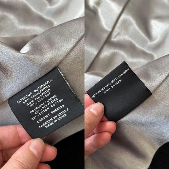 🚓 Jones New York Wool Blend Pea Coat 6 Black - Picture 11 of 14